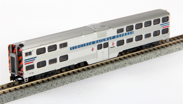 Kato N Gallery Bi-Level Cab-Coach, Virginia Railway Express #V716 156-0947