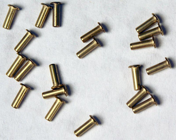 A-Line 12055 Ground Eyelets Brass Pkg (20) size .058 OD X 3/16" long HO Scale