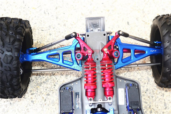 GPM Racing Alum Full Suspension Arm Set F/R & Up/Low Green : Traxxas E-Revo VXL 2.0