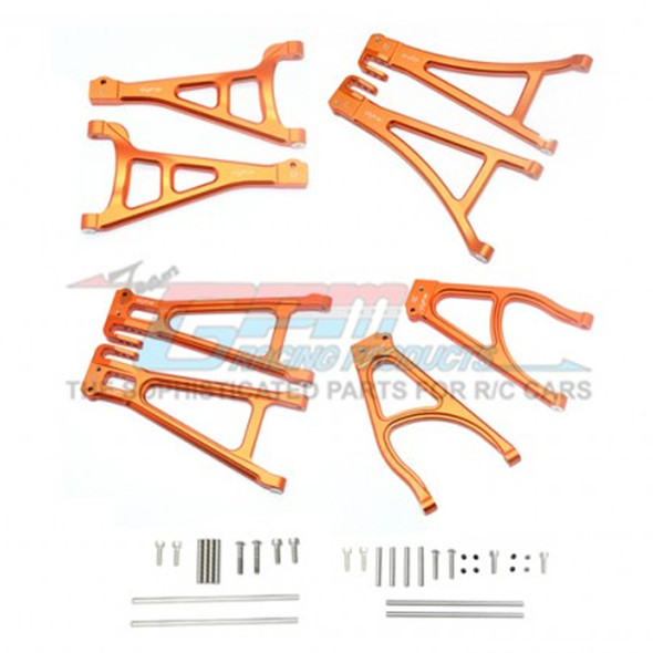 GPM Racing Alum Full Suspension Arm Set F/R & Up/Low Orange : Traxxas E-Revo VXL 2.0