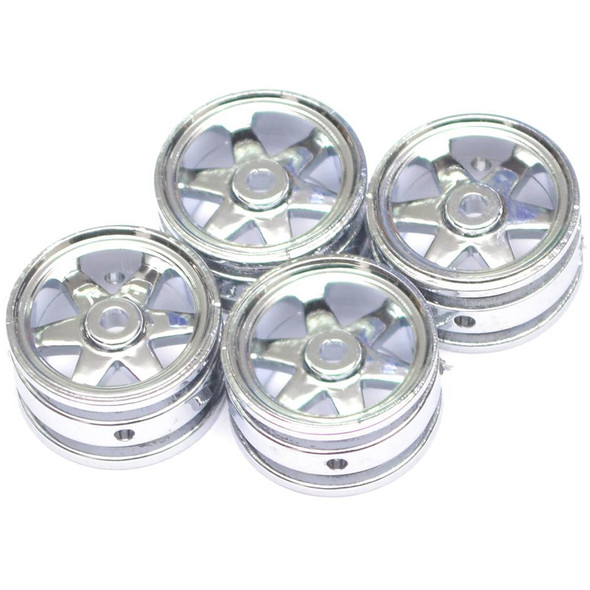 Orlandoo Hunter 6-Spokes Wheels Chrome (4) : 1/35 Rock Crawler Kit