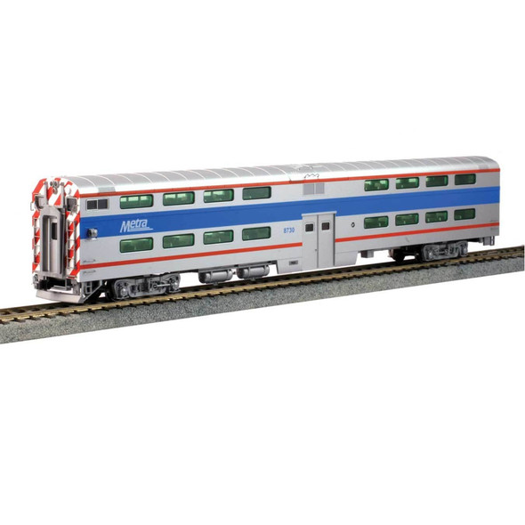 Kato 35-6027 Pullman Chicago Metra Bi-Level Passenger Car 4-Window Coach RTR HO