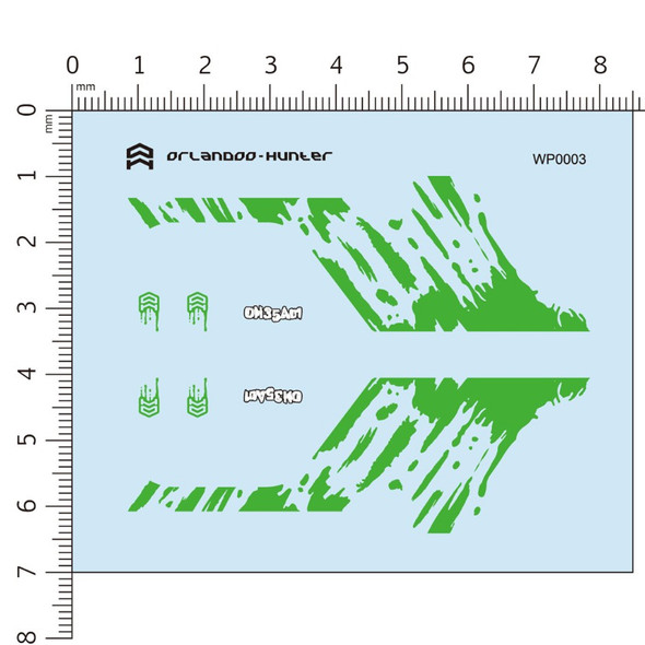 Orlandoo Hunter WP5003 Decal Water Sticker Green : OH35A01 Wrangler Rubicon