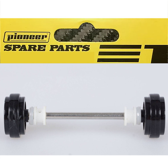 Pioneer AA201193 American Racing Front Axle Assembly Black Wheels : 1/32 Slot Car