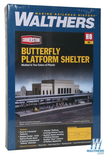 Walthers 933-3175 Butterfly Style Station Platform Shelter Kit : HO Scale