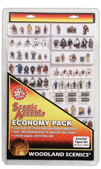 Woodland Scenics Assorted Figure Set Economy Pack HO Train Figures A2053