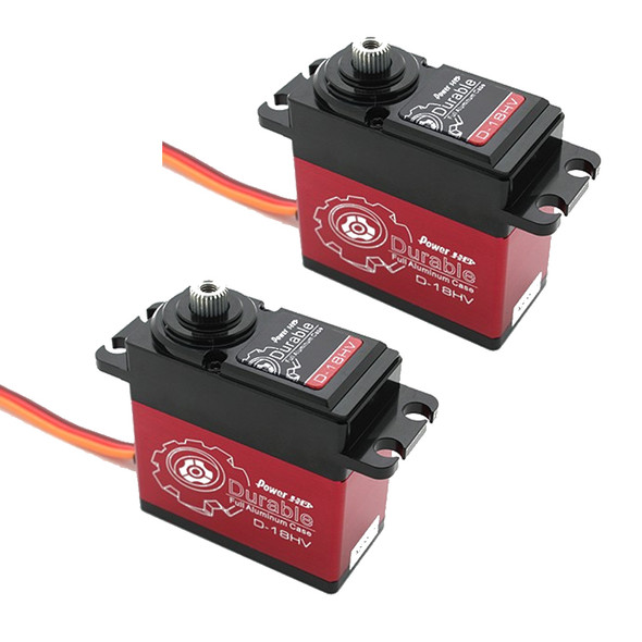 POWER HD D-18HV HV Coreless Motor 1/8 Titanium Gear Digital Servo Combo (2)