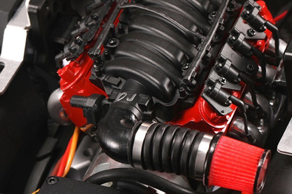GPM Racing V8 LS3 Engine Radiator Color Version (1Pc) Red : TRX-4 Defender