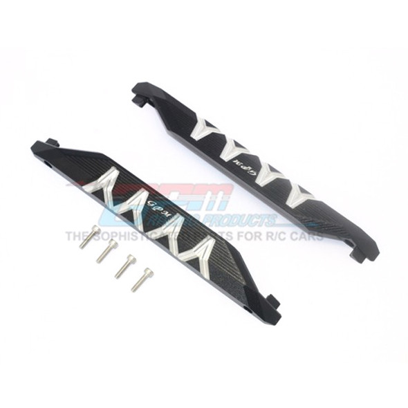 GPM Racing Aluminum Chassis Nerf Bars - Silver Inlay Version (2Pcs) Black : Maxx
