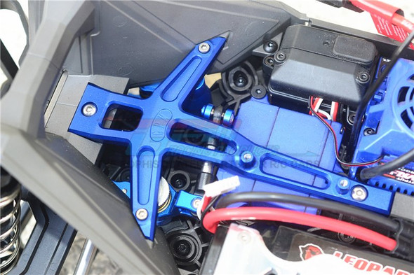 GPM Racing Aluminum Front Chassis Brace (1Pc) Blue : Maxx Monster Truck