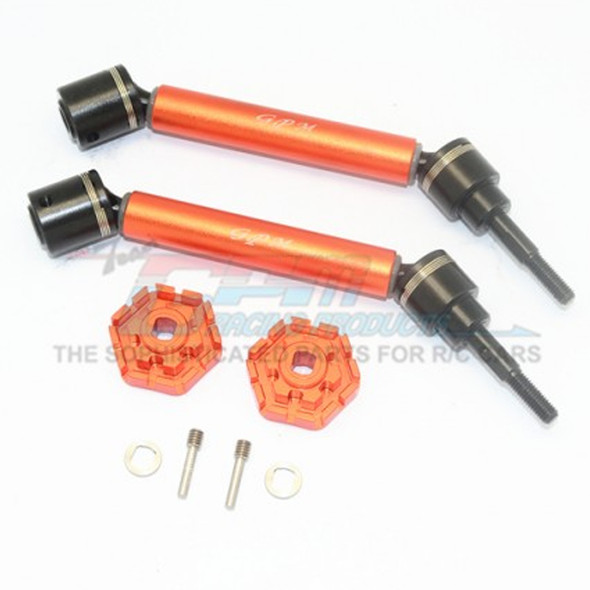 GPM Harden Steel F/R Adjustable CVD Drive Shaft + Hex Adapter Orange : Maxx