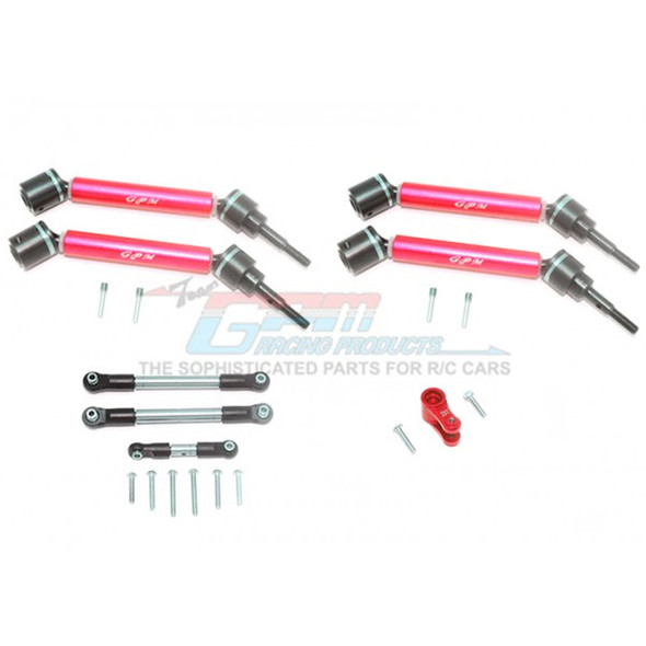 GPM Stainless Steel Tie Rod+25T Servo Horn F/R Adj CVD Drive Shaft Red : Maxx