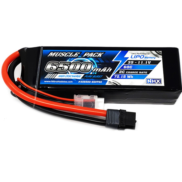NHX Muscle Pack 3S 11.1V 6500mAh 60C Lipo Battery w/ XT60 Connector
