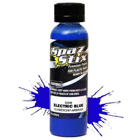 Spaz Stix Electric Blue Fluorescent Airbrush Ready Paint 2oz Bottle