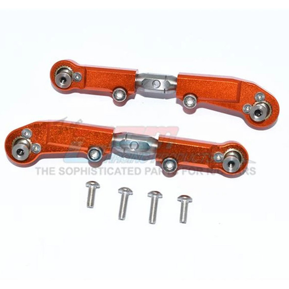 GPM Alum+Stainless Steel Adjustable Front Steering Tie Rod (2) Orange : Limitless / Infraction / Typhon