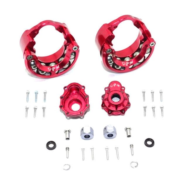 GPM Alum Pendulum Whl Knuckle Axle Weight +9mm Hex Adapter Red : TRX-4 / TRX-6