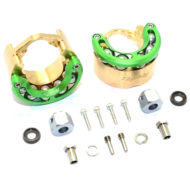 GPM Brass Pendulum Whl Knuckle Axle Weight +9mm Hex Adapter Green : TRX-4 / TRX-6