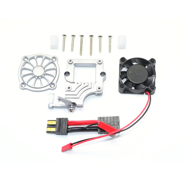 GPM Aluminum Motor Cooling Fan w/ Easy Switch (12Pcs) Set Silver : TRX-4 / TRX-6