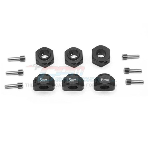 GPM Racing Aluminum Hex Adapters 6mm Thick (12Pcs) Black : Traxxas TRX-6