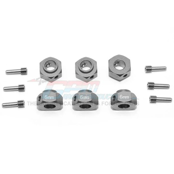 GPM Racing Aluminum Hex Adapters 6mm Thick (12Pcs) Grey : Traxxas TRX-6