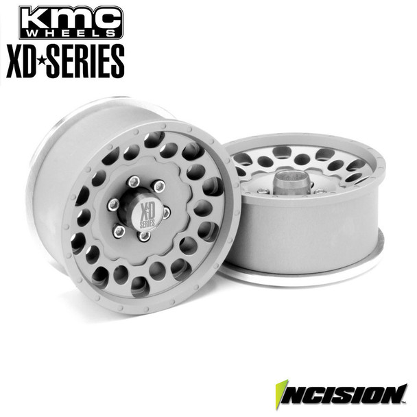 Incision IRC00331 Aluminum KMC XD129 Holeshot 1.9 Beadlock Wheels (2) Clear