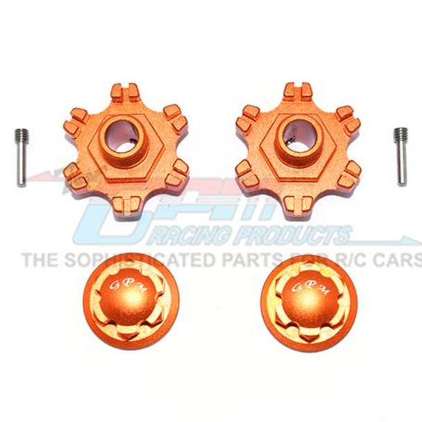 GPM Racing Aluminum Wheel Hex +6mm + Wheel Lock (6Pcs) Orange : Limitless