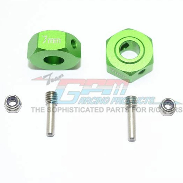 GPM Racing Alum Wheel Hex Adapters 7mm Green : 4X4 Granite / Big Rock Crew Cab