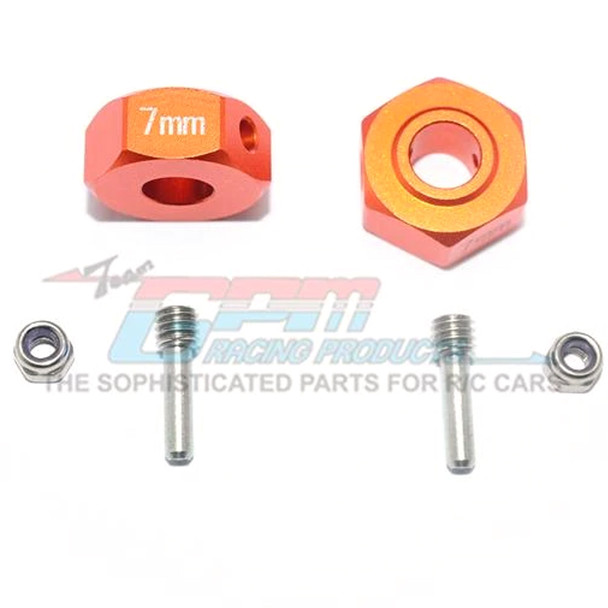 GPM Racing Alum Wheel Hex Adapters 7mm Orange : 4X4 Granite / Big Rock Crew Cab