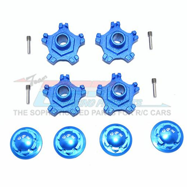 GPM Aluminum Wheel Hex +6mm + Wheel Lock - (8Pcs) Set Blue : Infraction