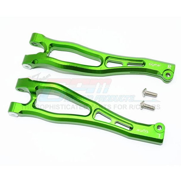 GPM Racing Aluminum Front Upper Arms Green : Kraton / Outcast / Notorious