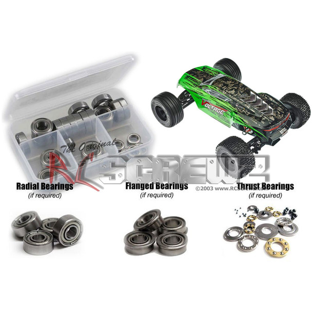 RC Screwz ARA025B Arrma Fazon Voltage 1/10th Metal Shielded Bearing Kit