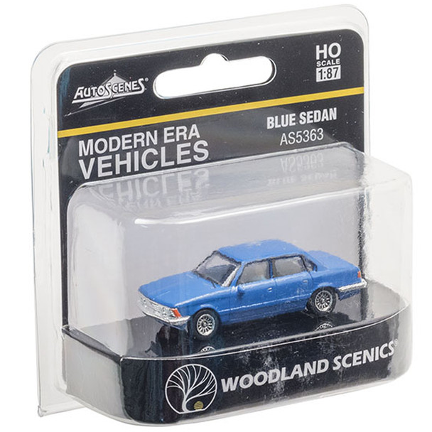 Woodland Scenics AS5363 Modern Era Vehicles Blue Sedan HO Scale