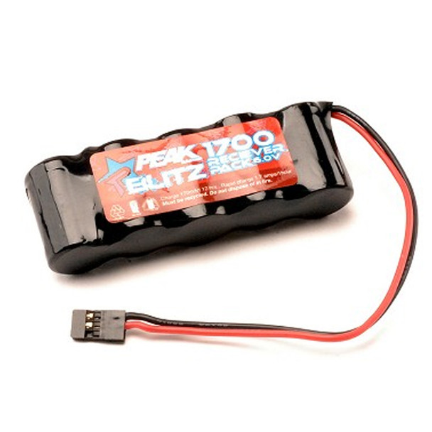 Peak Racing PEK00523 Blitz Reciever Pack 1700 NiMh Battery 6.0V w/ Uni Plug