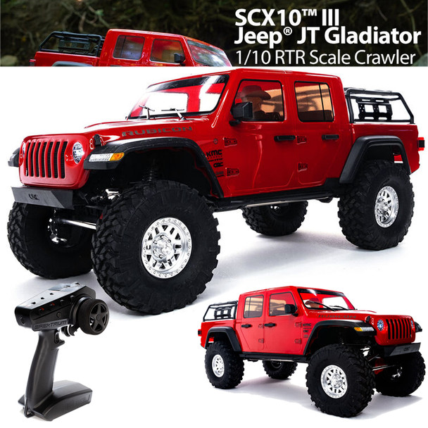 Axial AXI03006T2 1/10 SCX10 III Jeep JT Gladiator Rock Crawler w/ Portals RTR Red