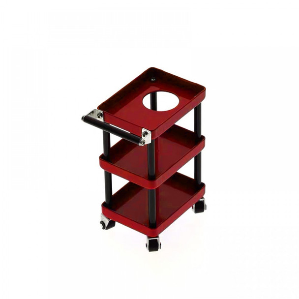 Yeah Racing YA-0628RD 1/10 RC Accessory 3-Tiered Rolling Metal Handy Cart Red
