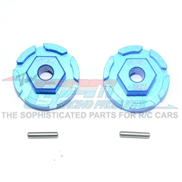 GPM Racing Aluminum Hex Adapter +2mm Blue : Rustler 4x4 VXL