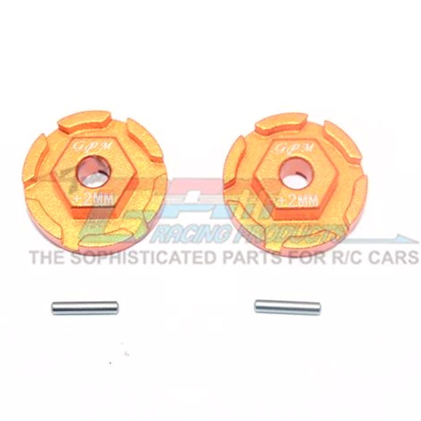 GPM Racing Aluminum Hex Adapter +2mm Orange : Rustler 4x4 VXL