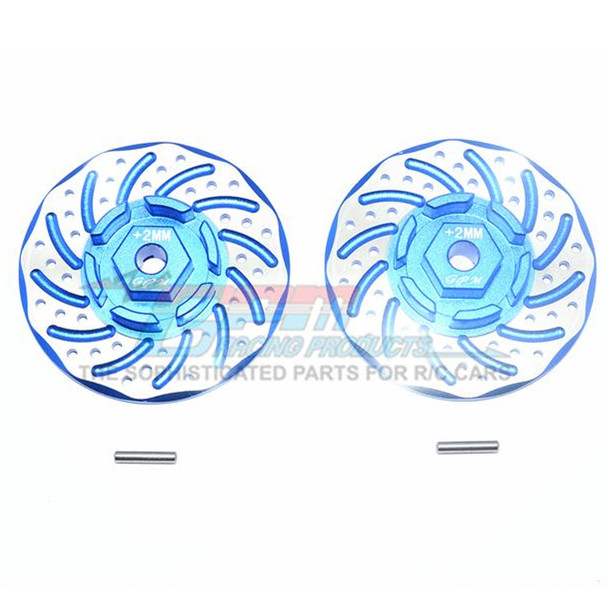 GPM Racing Alum +2mm Hex Blue w/ Brake Disk & Silver Lining : Rustler 4x4 VXL