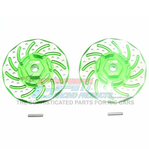 GPM Racing Alum +2mm Hex Green w/ Brake Disk & Silver Lining : Rustler 4x4 VXL