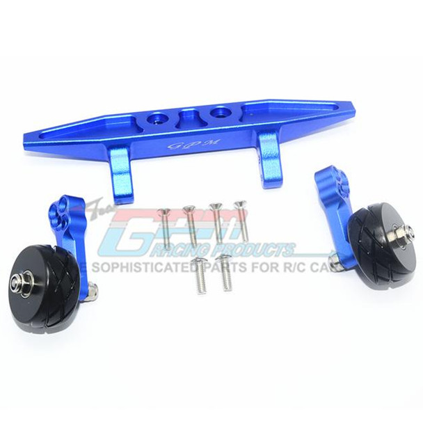 GPM Racing Aluminum Rear Adjustable Wheelie Blue : Rustler 4x4