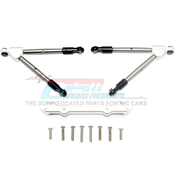 GPM Racing Aluminum Front Tie Rods w/ Stabilizer for C Hub Silver : Rustler 4x4