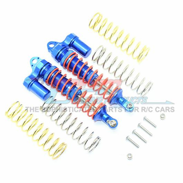 GPM Alum Rear Adjustable L-Shape Piggy Back Shocks 102mm Blue : Rustler 4x4 VXL