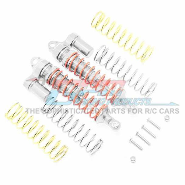 GPM Alum Rear Adjustable L-Shape Piggy Back Shocks 102mm Silver : Rustler 4x4 VXL