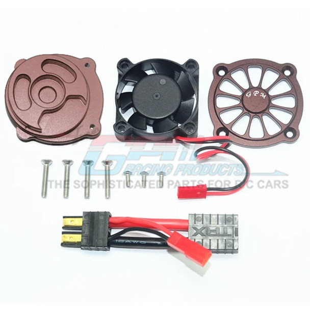 GPM Aluminum Motor Heatsink with Cooling Fan Brown : Unlimited Desert Racer