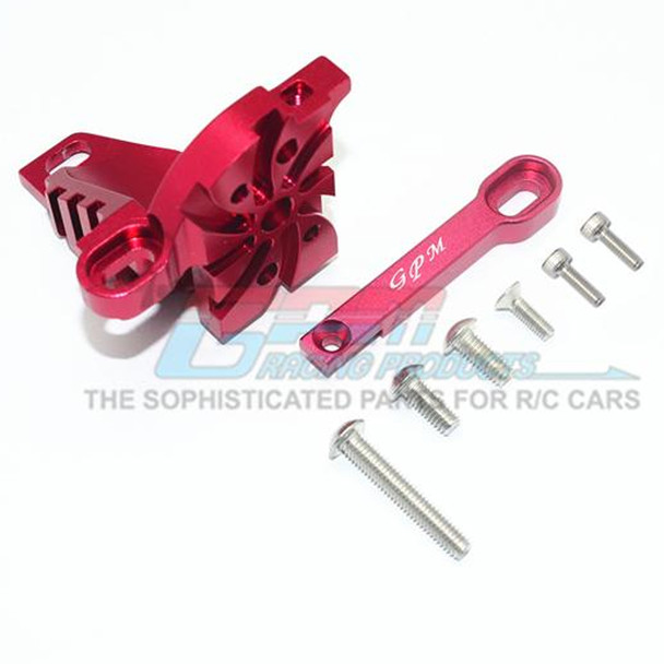 GPM Racing Aluminum Motor Mount w/ Heat Sink Fins Red : Unlimited Desert Racer