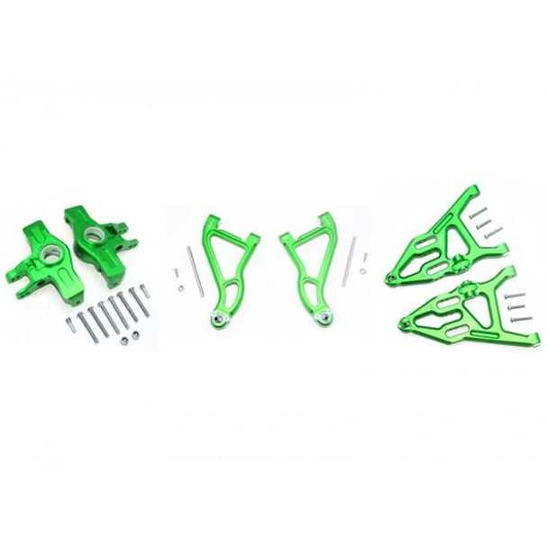 GPM Alum Front Upper & Lower Arms+Knuckle Arms Green : Unlimited Desert Racer