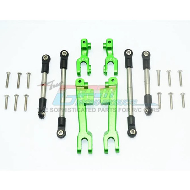 GPM Alum Front & Rear Sway Bar Green & Stainless Steel Linkage : Unlimited D.R