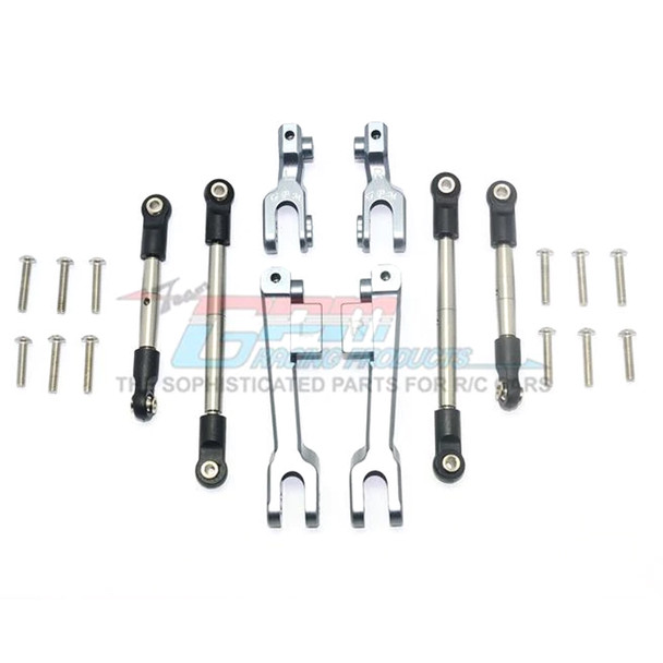 GPM Alum Front & Rear Sway Bar Grey & Stainless Steel Linkage : Unlimited D.R