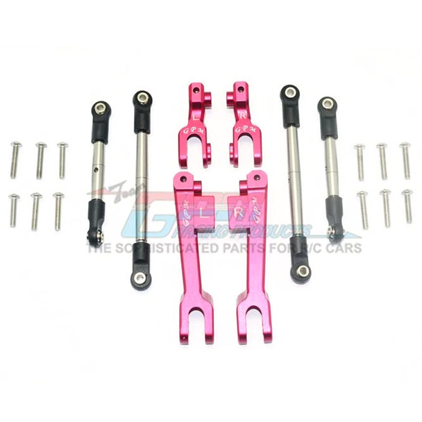 GPM Alum Front & Rear Sway Bar Red & Stainless Steel Linkage : Unlimited D.R