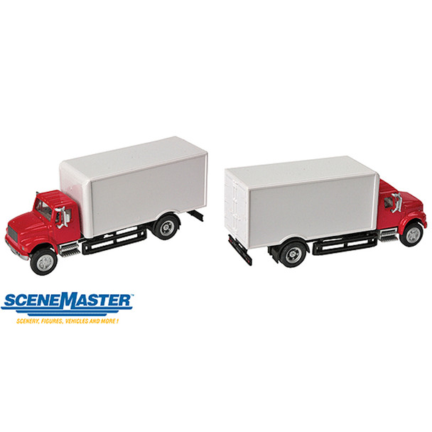 Walthers International(R) 4900 Single-Axle Box Van Red Cab White Body HO Scale